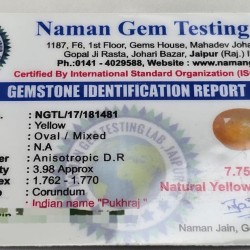 Pukhraj Bankok Stone – Original Yellow Sapphire for Jupiter